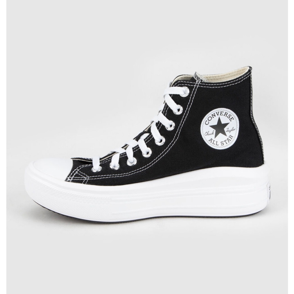 High top Black platform converses
